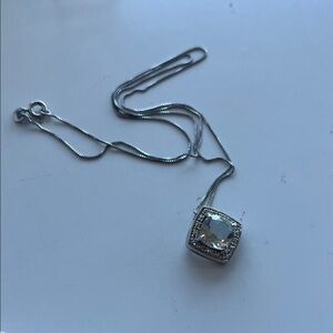 Elegant Silver Pendant 18”Necklace